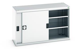 Bott Cubio Sliding Solid Door Cupboards with shelves and drawers 1600mm high option available Bott Cubio Cupboard with Sliding Doors 800H x1300Wx525mmD